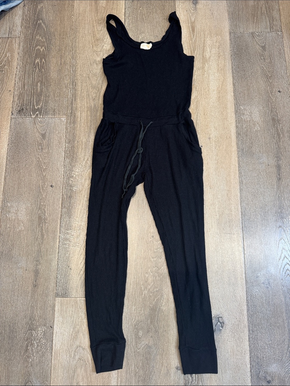 Nation LTD Women’s Black Ribbed Tank Jumpsuit AZ1395
